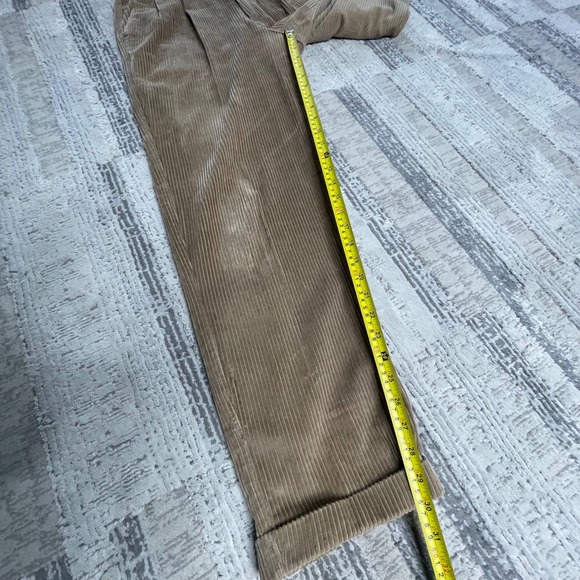 Vintage Bill Robinson Sons Brown Corduroy Pleated Relaxed Fit Mens Pants 32 x 30 - Picture 11 of 12